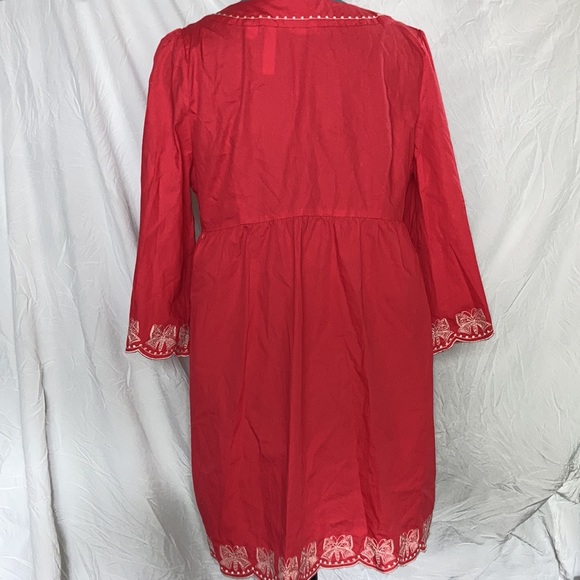 Feather Bone dress size medium. Salmon color with cream embroidery accents - Picture 4 of 8